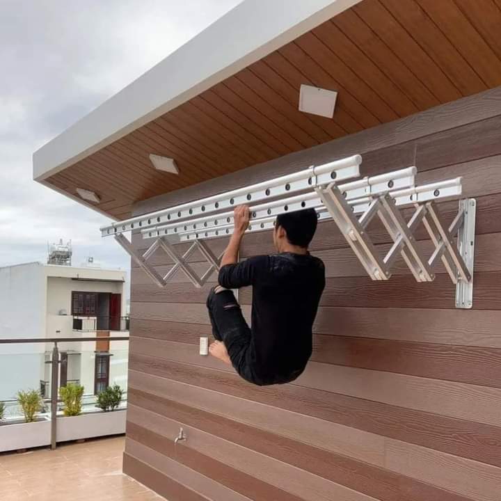 Giàn Phơi Xếp Tường Tay Đôi K07
