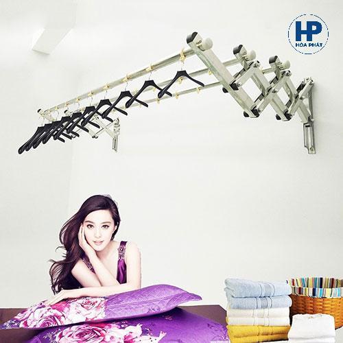Giàn Phơi Xếp Tường Hoà Phát Inox 304 Tay Đôi