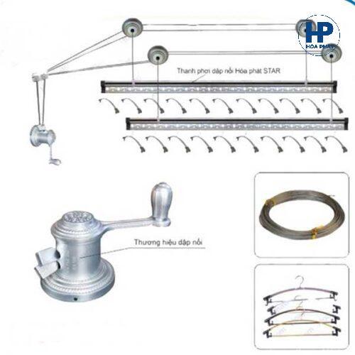 Giàn Phơi Gắn Trần Hòa Phát HP04