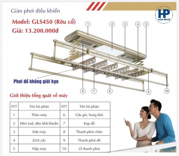 Giàn Phơi Điện Takashi GLS450